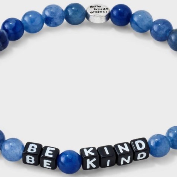 Little Words Project Men's Be Kind Beaded Bracelet - Size M/L - Blue - NWT - Picture 3 of 7